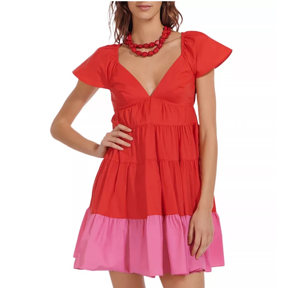 STAUD CORSICA COLOR BLOCK DRESS